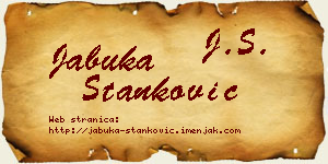 Jabuka Stanković vizit kartica